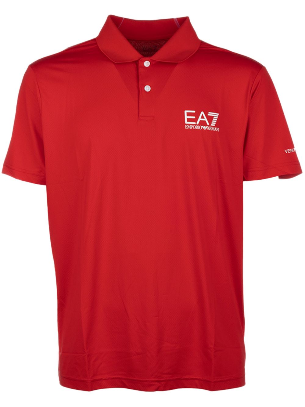 Ea7 Emporio Armani logo-print polo shirt - Red von Ea7 Emporio Armani