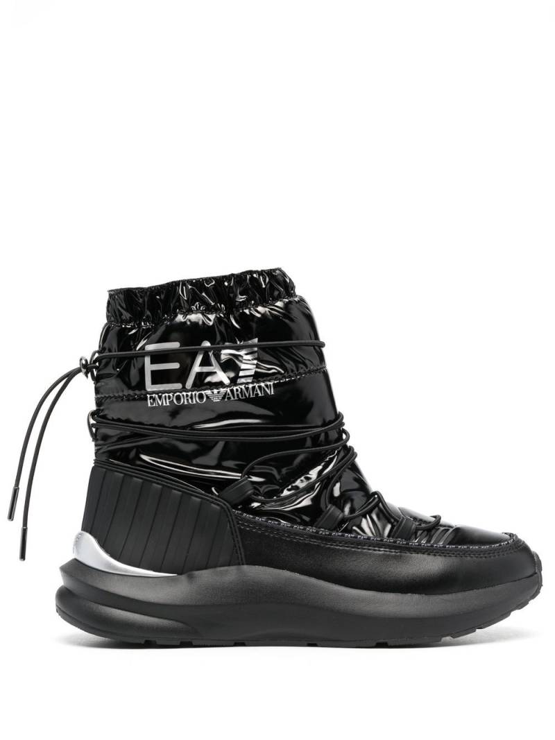 Ea7 Emporio Armani logo-print quilted snow boots - Black von Ea7 Emporio Armani