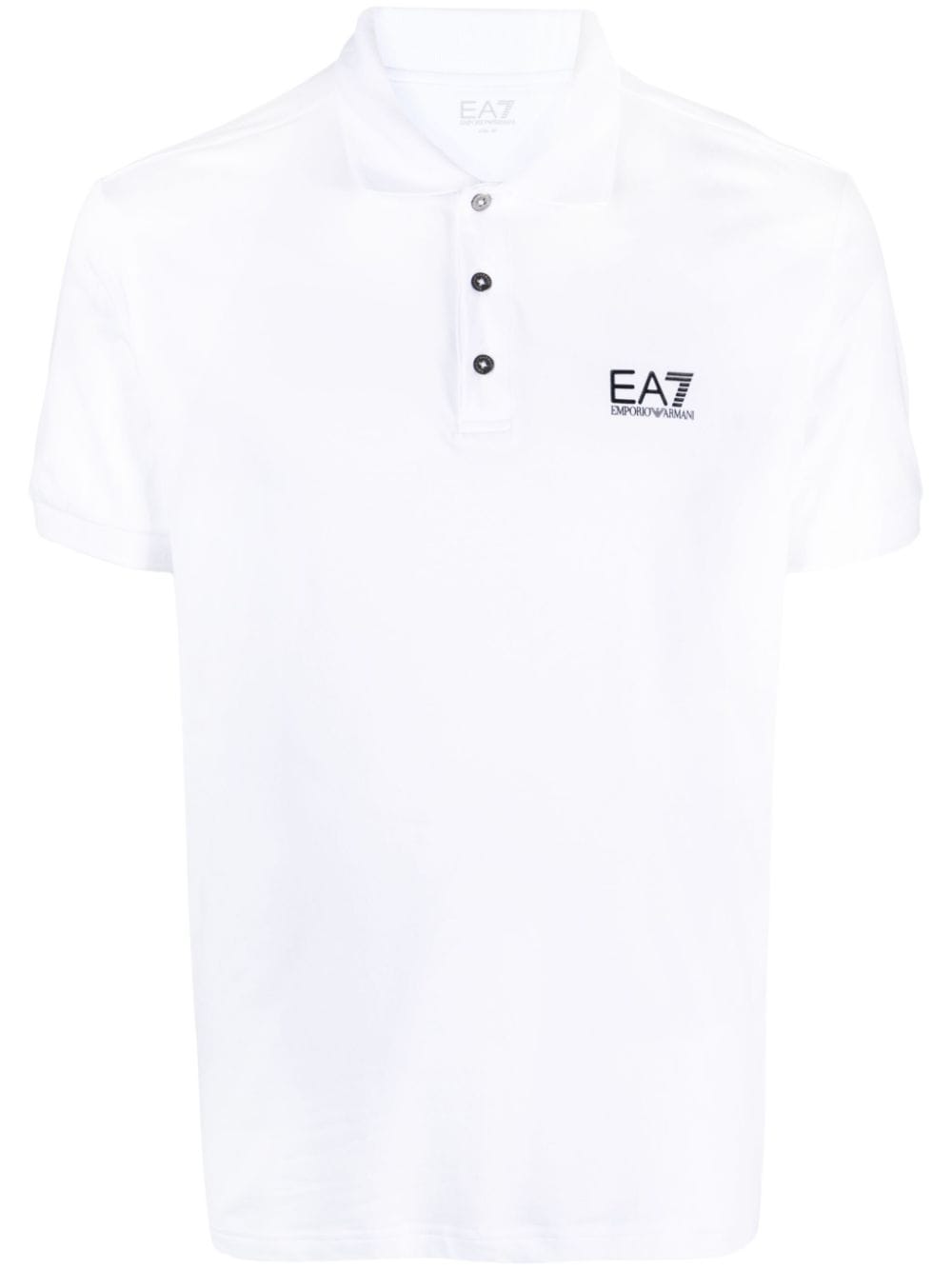 Ea7 Emporio Armani logo-print short-sleeve polo shirt - White von Ea7 Emporio Armani