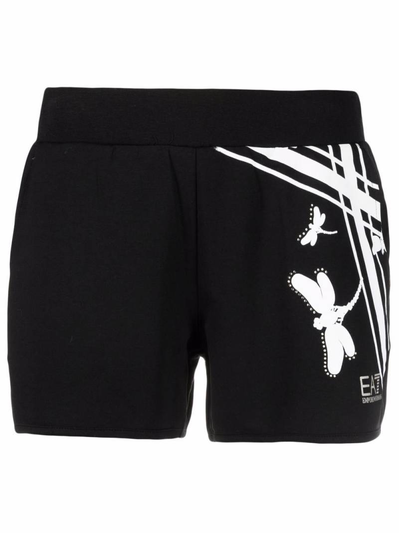 Ea7 Emporio Armani logo-print shorts - Black von Ea7 Emporio Armani