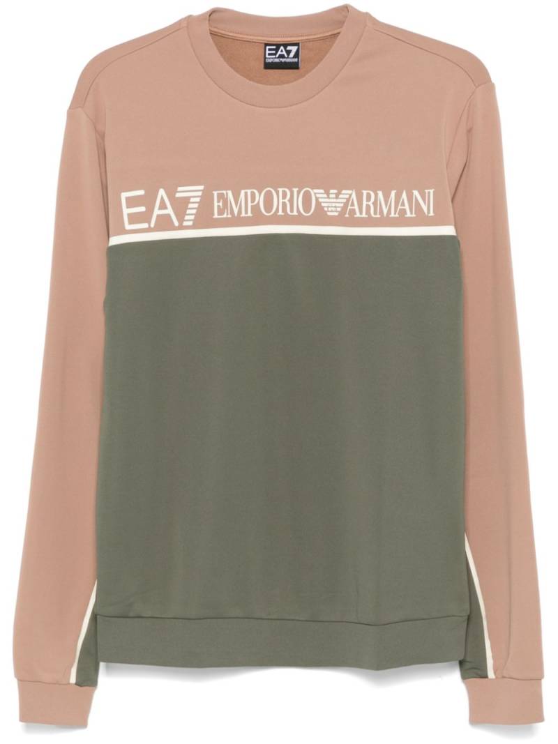 Ea7 Emporio Armani logo-print sweatshirt - Brown von Ea7 Emporio Armani