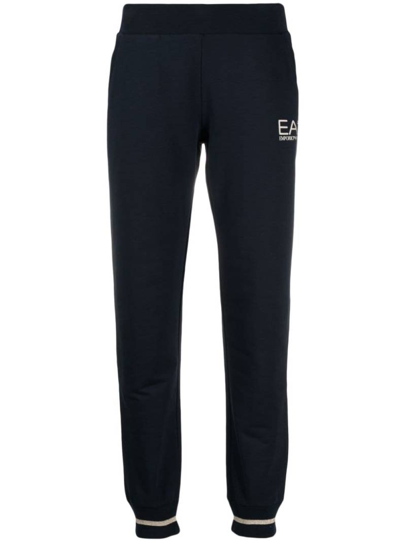 Ea7 Emporio Armani logo-print tapered track pants - Blue von Ea7 Emporio Armani