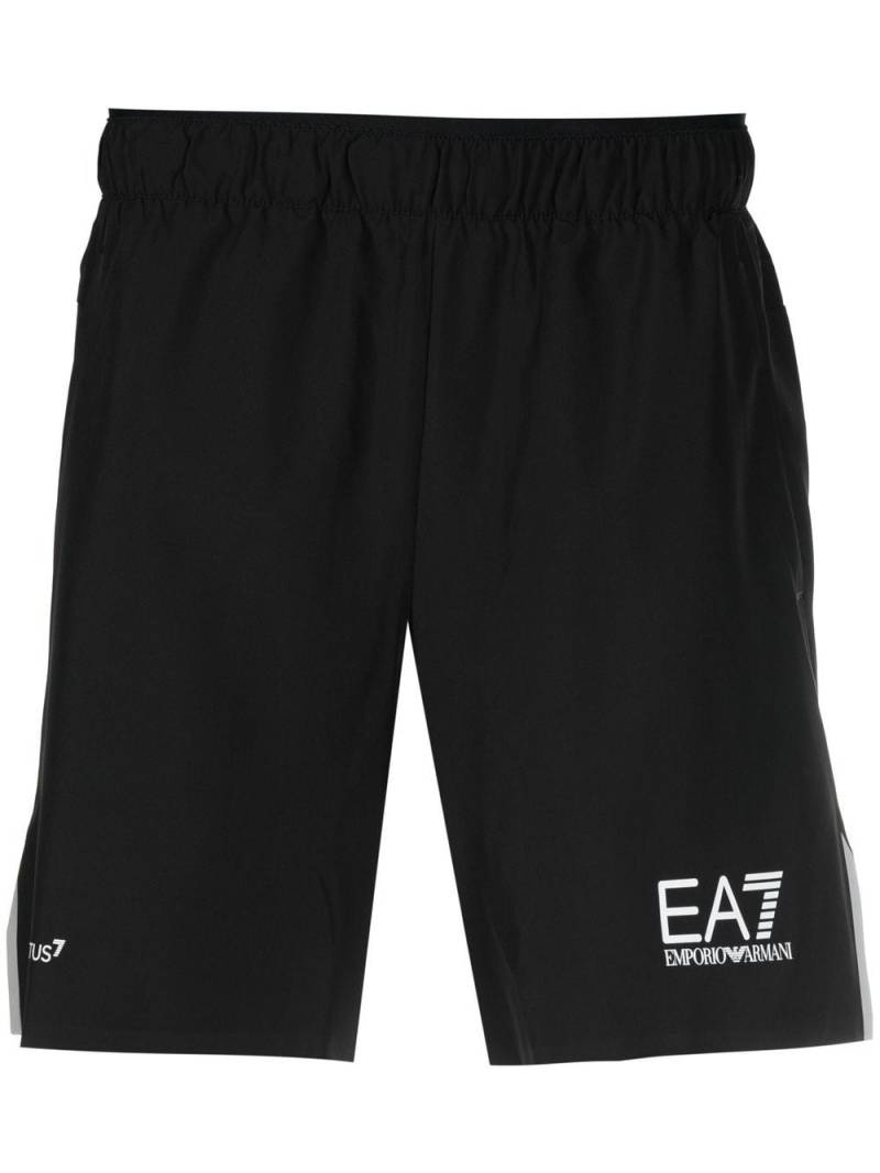 Ea7 Emporio Armani logo-print track shorts - Black von Ea7 Emporio Armani