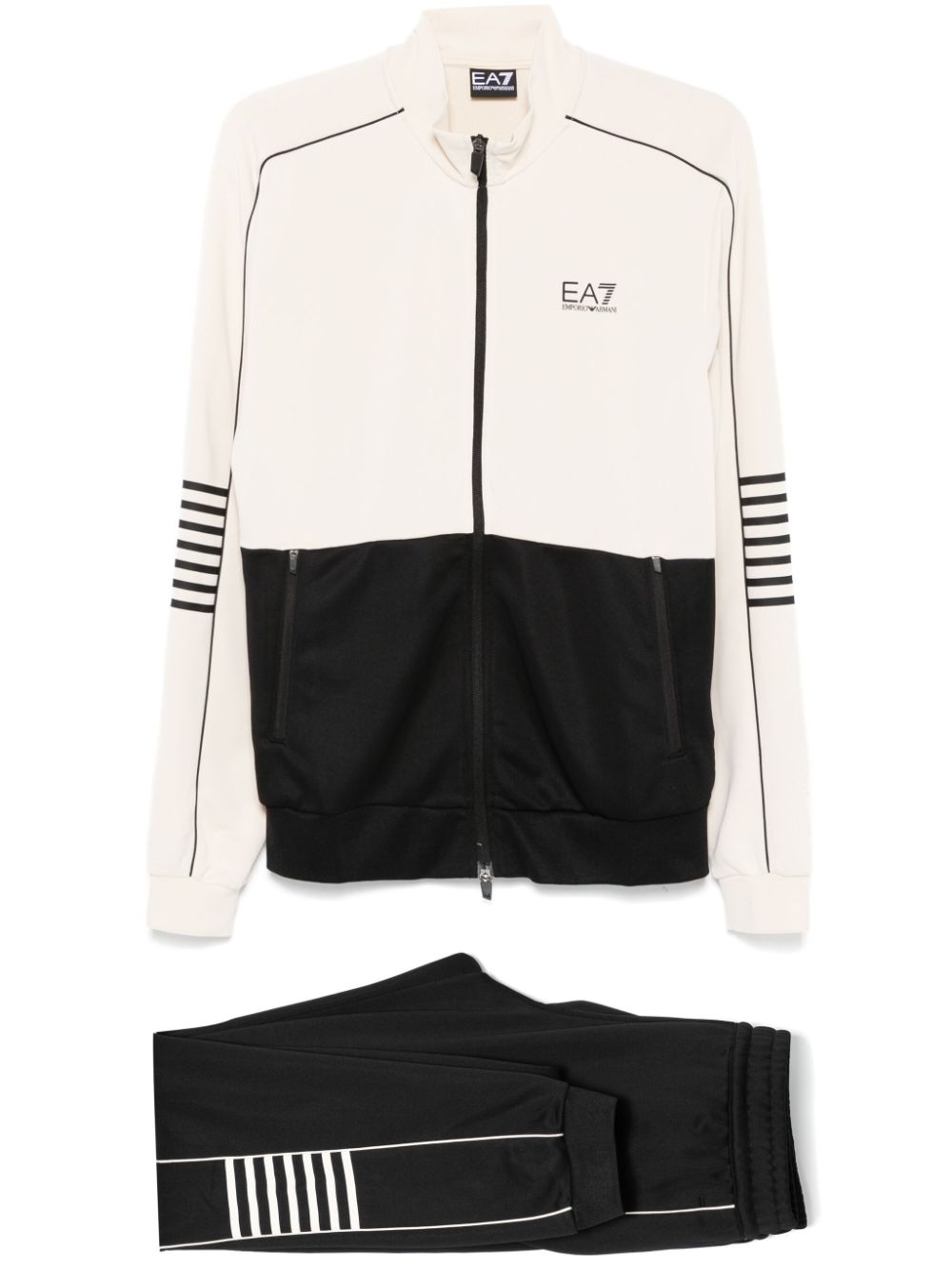 Ea7 Emporio Armani logo-print track suit - Neutrals von Ea7 Emporio Armani