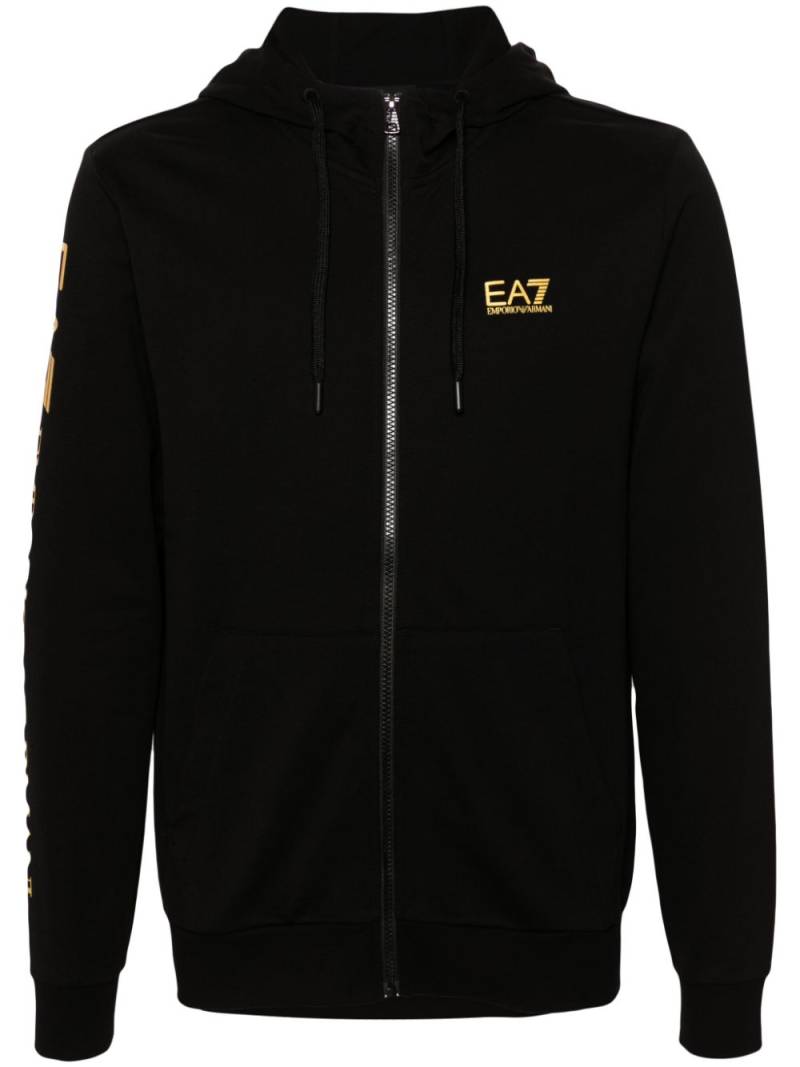 Ea7 Emporio Armani logo-print zip-up hoodie - Black von Ea7 Emporio Armani