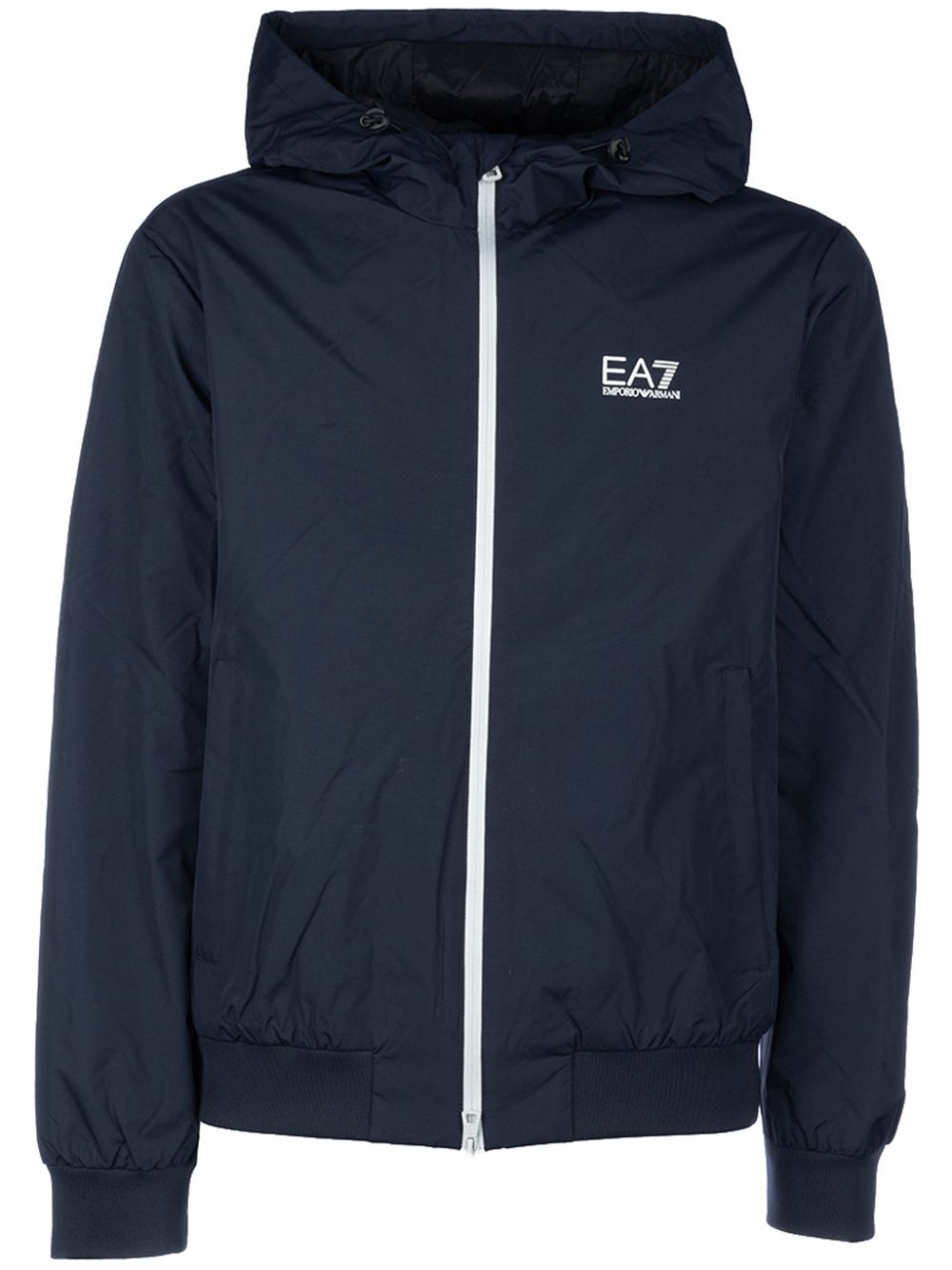 Ea7 Emporio Armani logo-print zip-up hoodie - Blue von Ea7 Emporio Armani