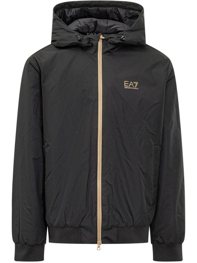 Ea7 Emporio Armani logo-print zip-up jacket - Black von Ea7 Emporio Armani