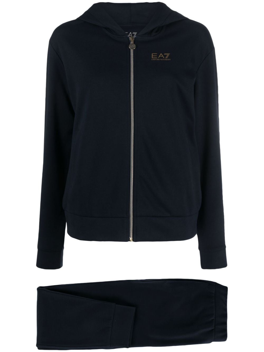 Ea7 Emporio Armani logo-print zip-up tracksuit - Blue von Ea7 Emporio Armani