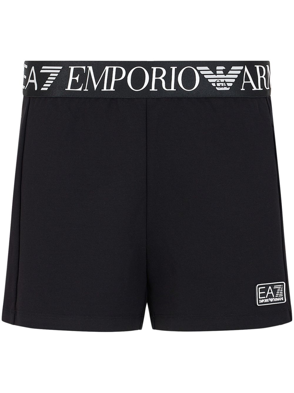 Ea7 Emporio Armani logo-waist track shorts - Black von Ea7 Emporio Armani
