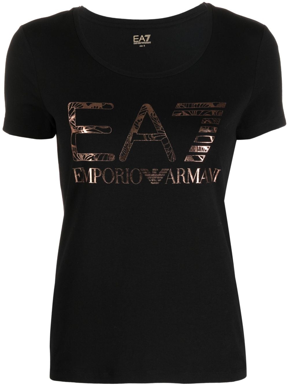 Ea7 Emporio Armani metallic logo-print T-shirt - Black von Ea7 Emporio Armani