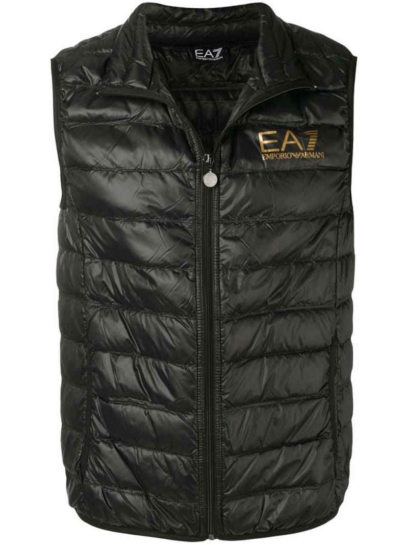 Ea7 Emporio Armani padded sleeveless gilet - Black von Ea7 Emporio Armani