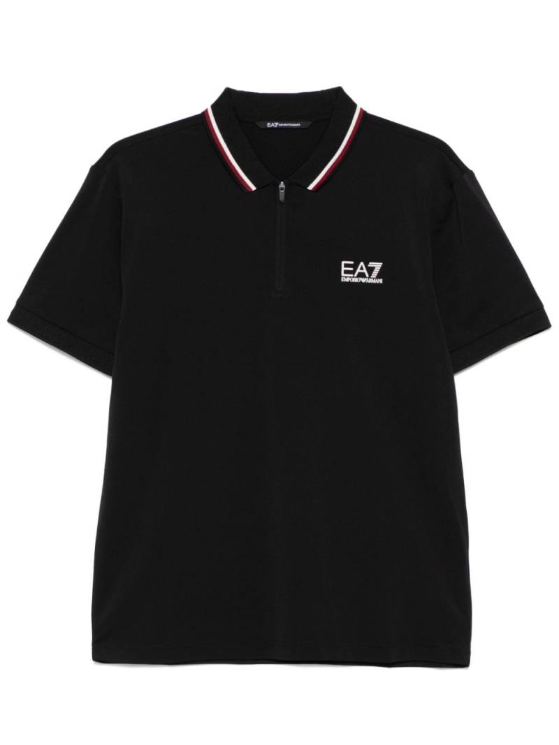 Ea7 Emporio Armani raised-logo polo shirt - Black von Ea7 Emporio Armani