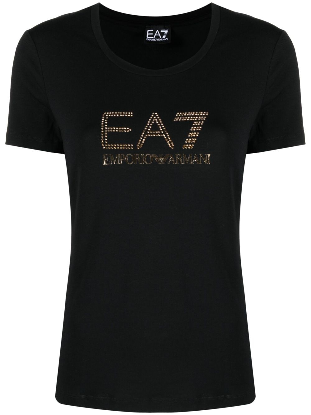 Ea7 Emporio Armani rhinestone-embellished logo T-shirt - Black von Ea7 Emporio Armani