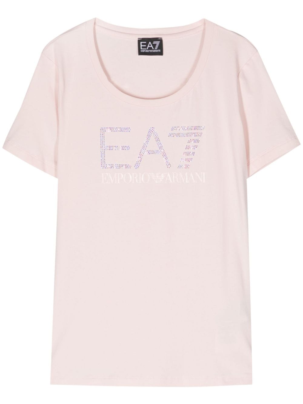 Ea7 Emporio Armani rhinestones-logo cotton T-shirt - Pink von Ea7 Emporio Armani