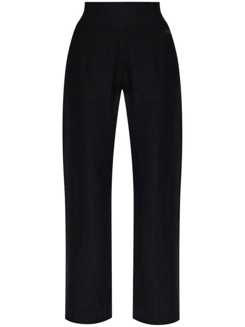 Ea7 Emporio Armani ribbed straight-leg trousers - Black von Ea7 Emporio Armani