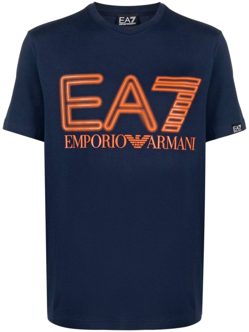 Ea7 Emporio Armani screen-printed logo jersey T-shirt - Blue von Ea7 Emporio Armani