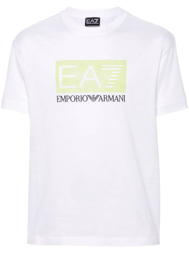 Ea7 Emporio Armani studded logo-detail cotton T-shirt - White von Ea7 Emporio Armani