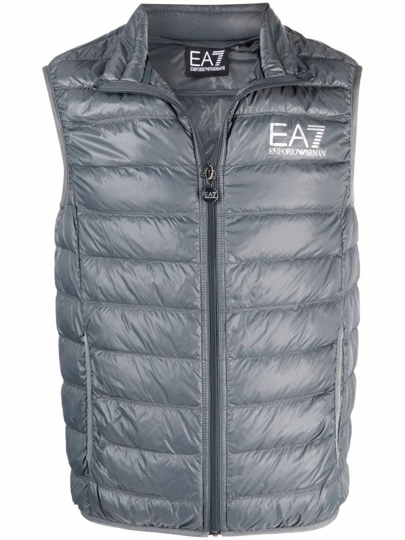 Ea7 Emporio Armani zip logo gilet - Grey von Ea7 Emporio Armani