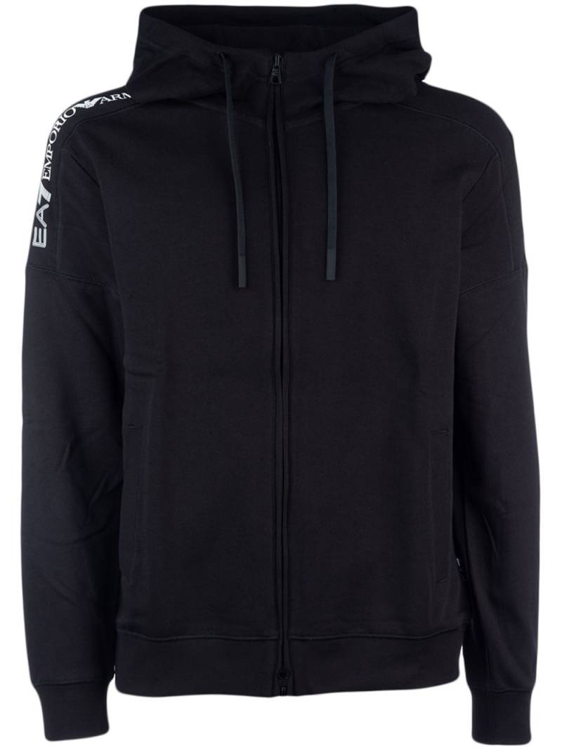 Ea7 Emporio Armani zip-up cotton hoodie - Black von Ea7 Emporio Armani