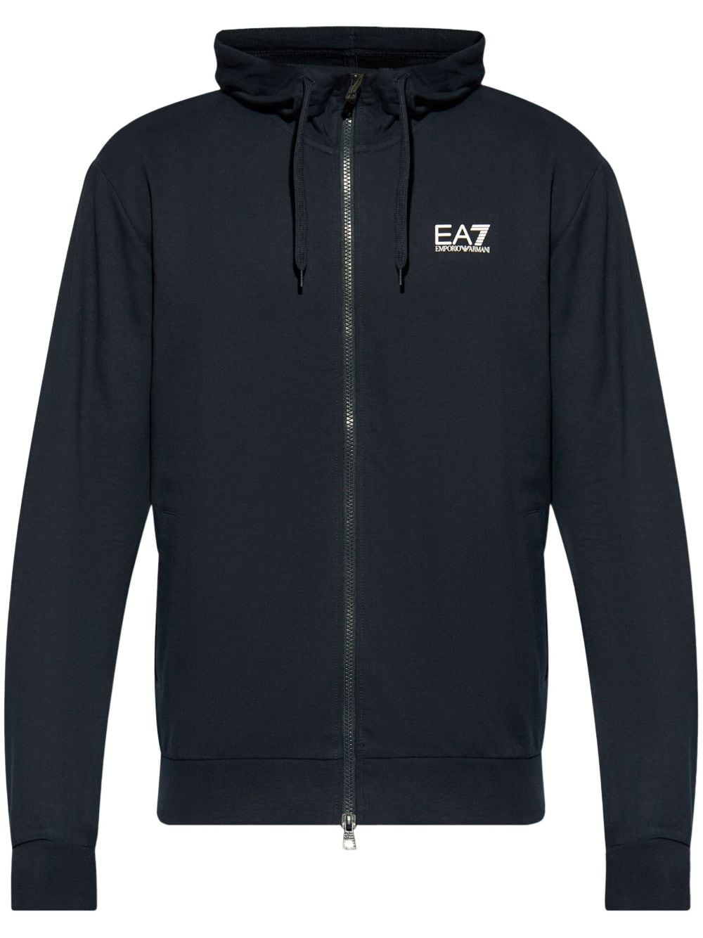 Ea7 Emporio Armani zip-up cotton hoodie - Blue von Ea7 Emporio Armani