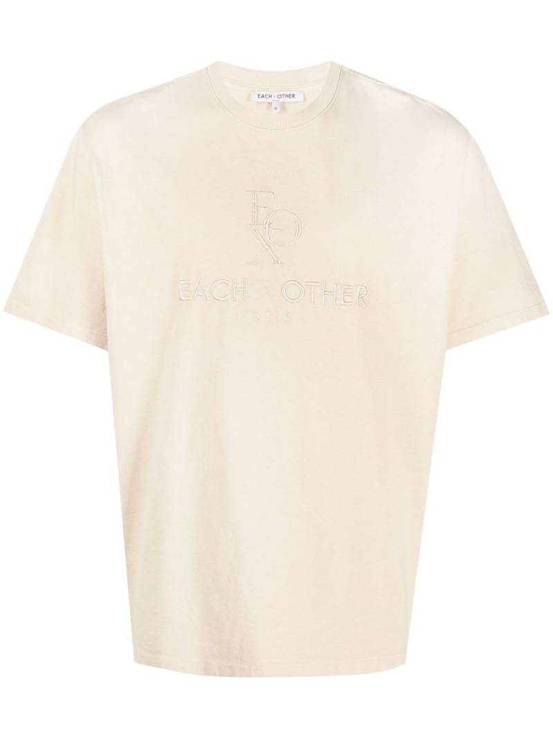 Each X Other logo-embroidered cotton T-shirt - Neutrals von Each X Other