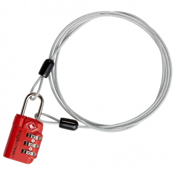 Eagle Creek - 3-Dial TSA Lock & Cable - Zahlenschloss Gr 128 cm grau von Eagle Creek