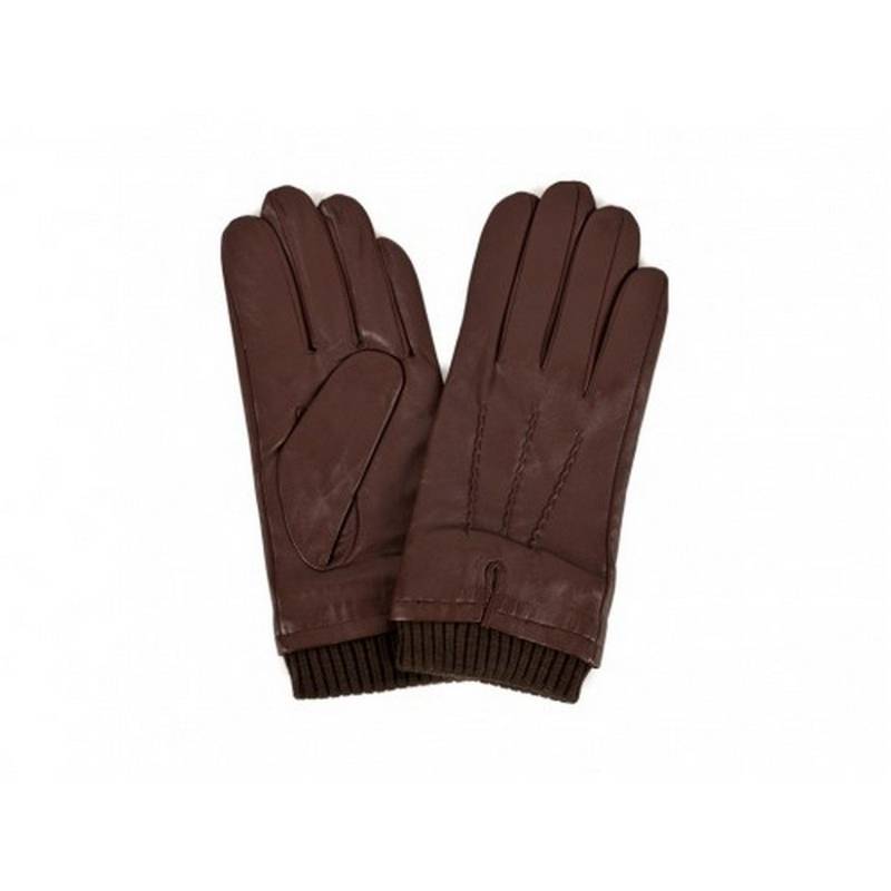 Gerippte Bündchen Handschuhe Herren Braun S von Eastern Counties Leather