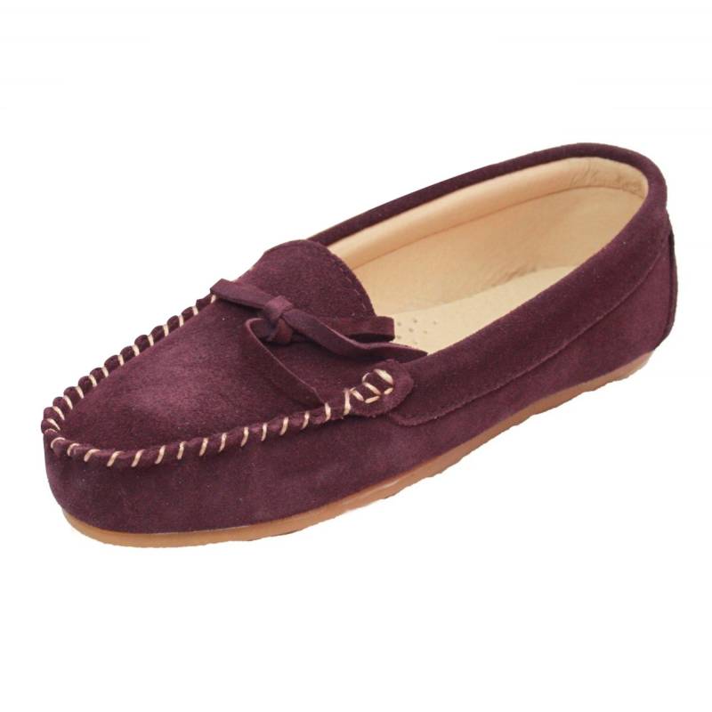 Moccasins Aus Wildleder Damen Pflaume 38 von Eastern Counties Leather