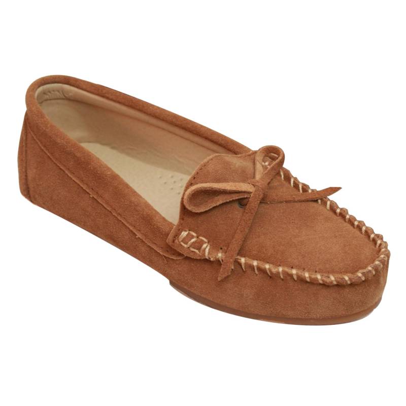 Moccasins Aus Wildleder Damen Kühles Braun 39 von Eastern Counties Leather