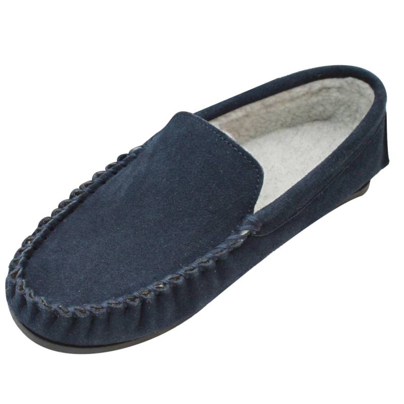 Moccasins Aus Wildleder Mit Berbervliesfutter Herren Marine 41 von Eastern Counties Leather