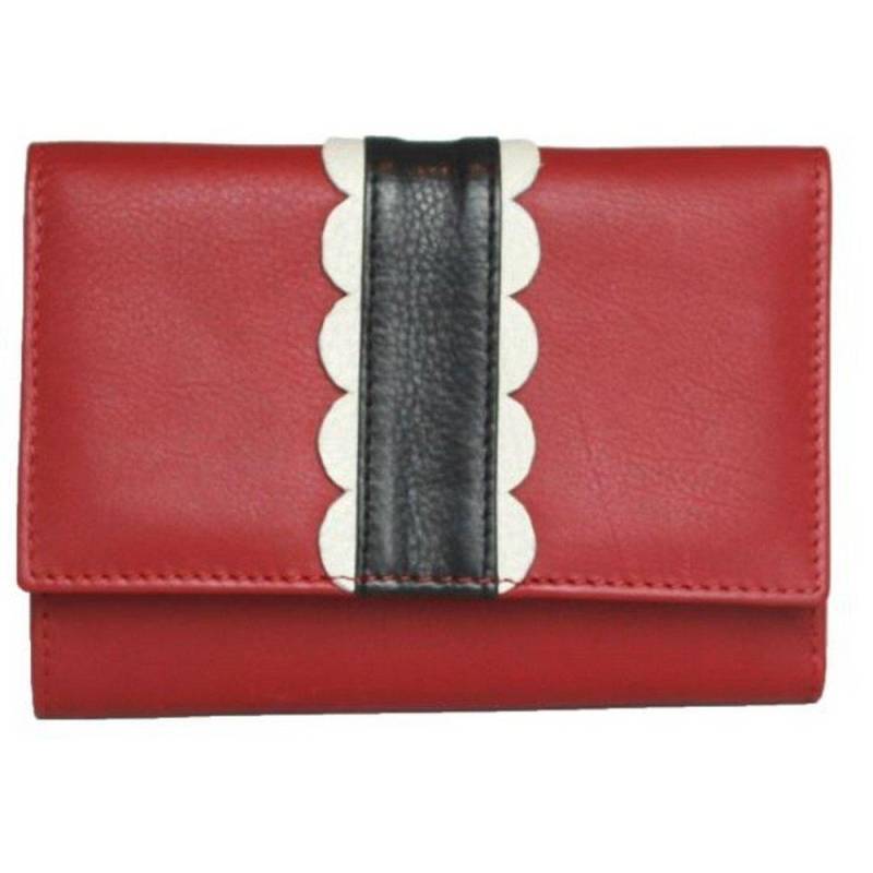 Geldbeutel Melanie Mit Festonbögen Damen Rot Bunt ONE SIZE von Eastern Counties Leather