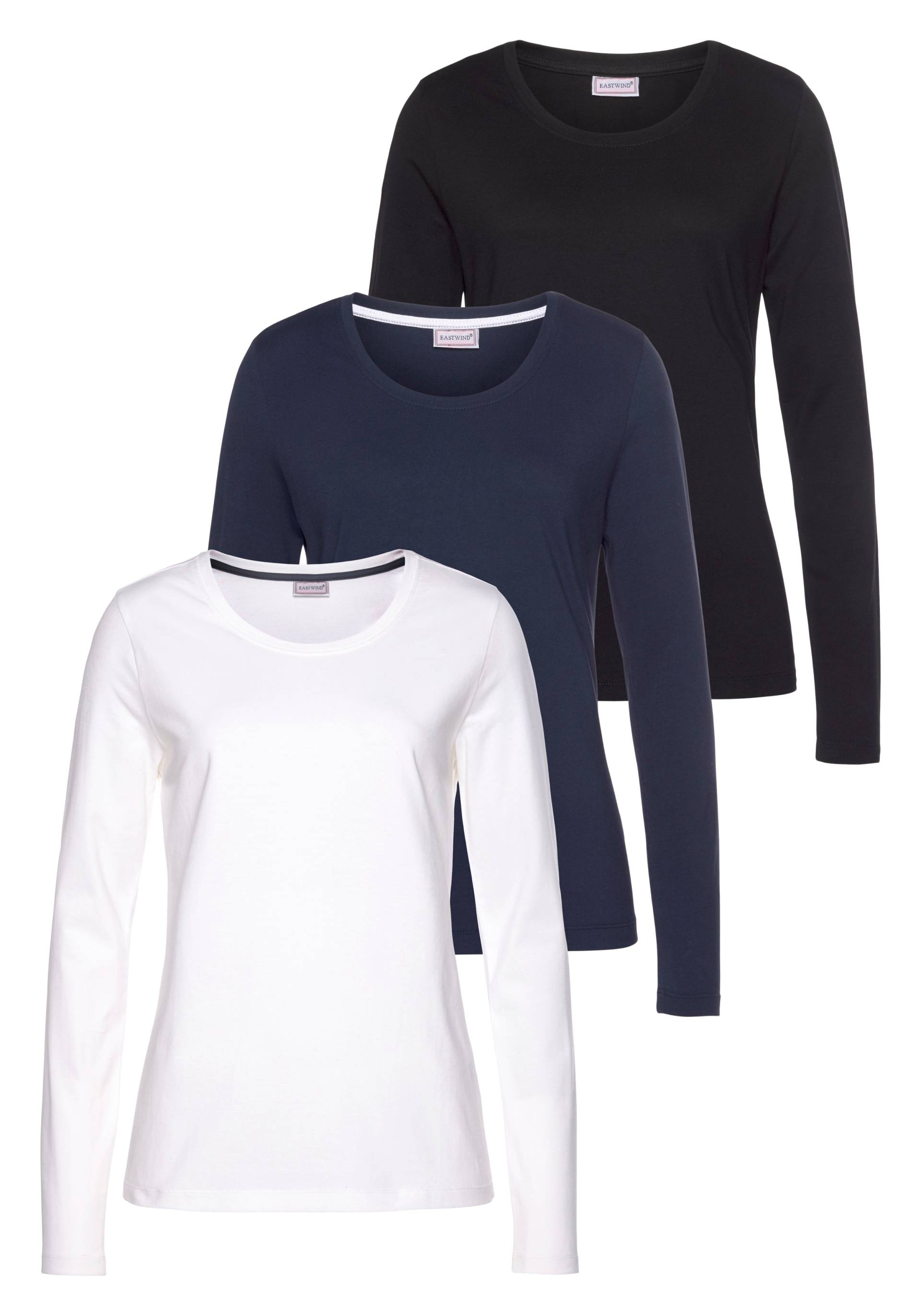 Eastwind Langarmshirt, Langarm, im Basic-Stil, Rundhalsausschnitt, aus Baumwolle Eastwind Langarmshirt, Langarm, im Basic-Stil, Rundhalsausschnitt, aus Baumwolle von Eastwind