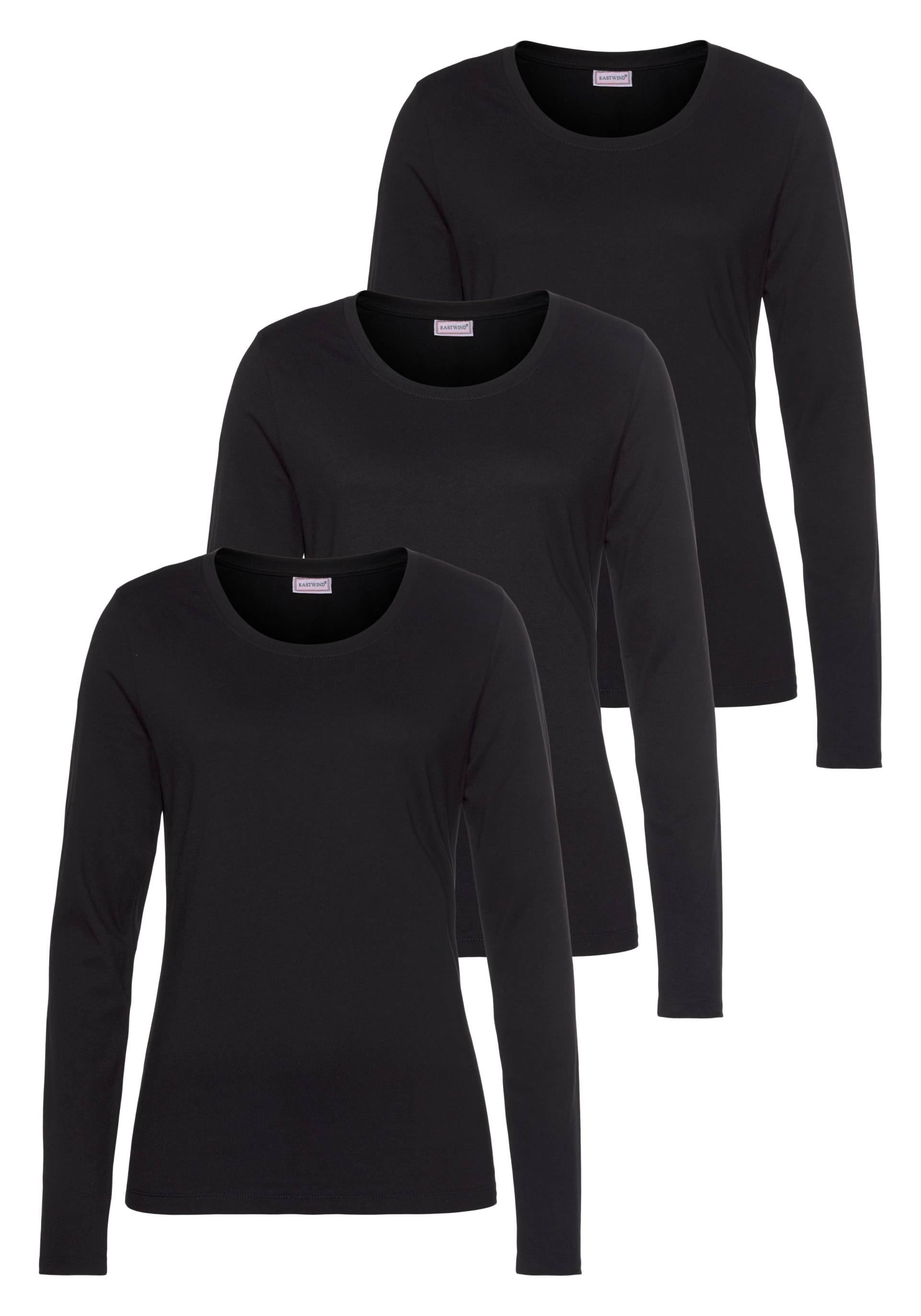 Eastwind Langarmshirt, Langarm, im Basic-Stil, Rundhalsausschnitt, aus Baumwolle Eastwind Langarmshirt, Langarm, im Basic-Stil, Rundhalsausschnitt, aus Baumwolle von Eastwind