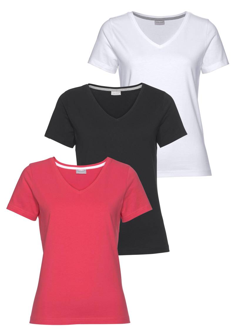 Eastwind T-Shirt, Kurzarm, figurumspielend, aus Baumwolle, im 3er-Pack von Eastwind