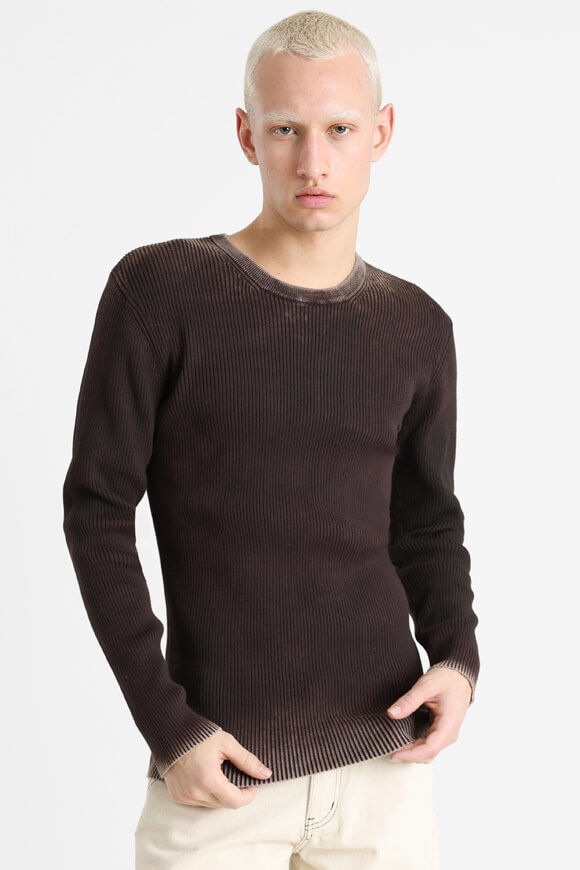 Eazy Gerippter Strickpullover | Dunkelbraun | Herren  | L von Eazy