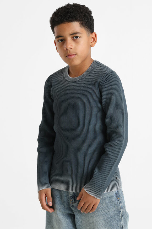 Eazy Gerippter Strickpullover | Grau + Weiss | Jungen  | 10 von Eazy