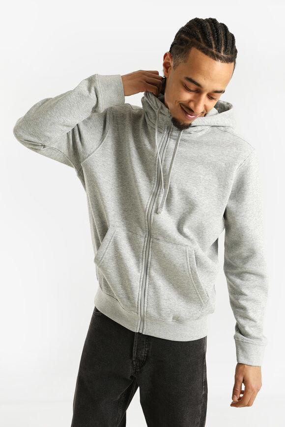 Eazy Kapuzensweatjacke | Grau meliert | Herren  | XS