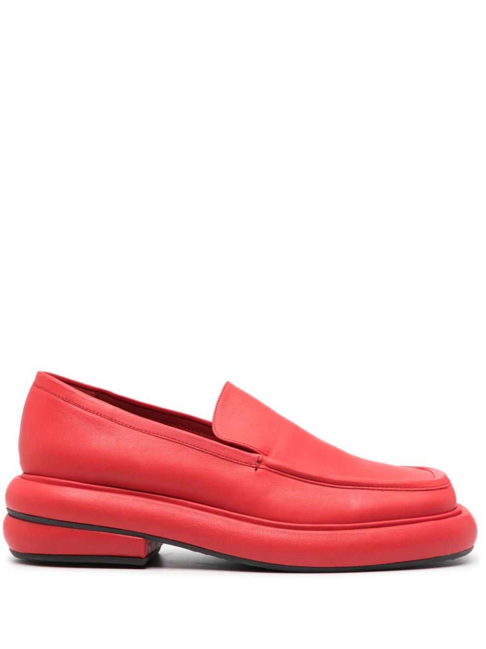 Eckhaus Latta 50mm square-toe leather loafers - Red von Eckhaus Latta