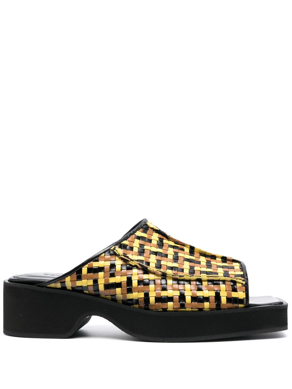 Eckhaus Latta 55mm interwoven leather sandals - Black von Eckhaus Latta