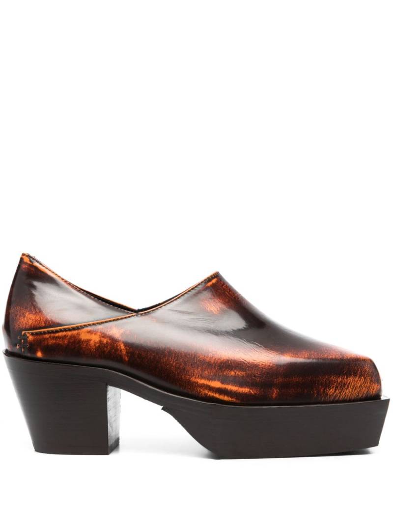 Eckhaus Latta Cowboy 50mm leather mules - Brown von Eckhaus Latta