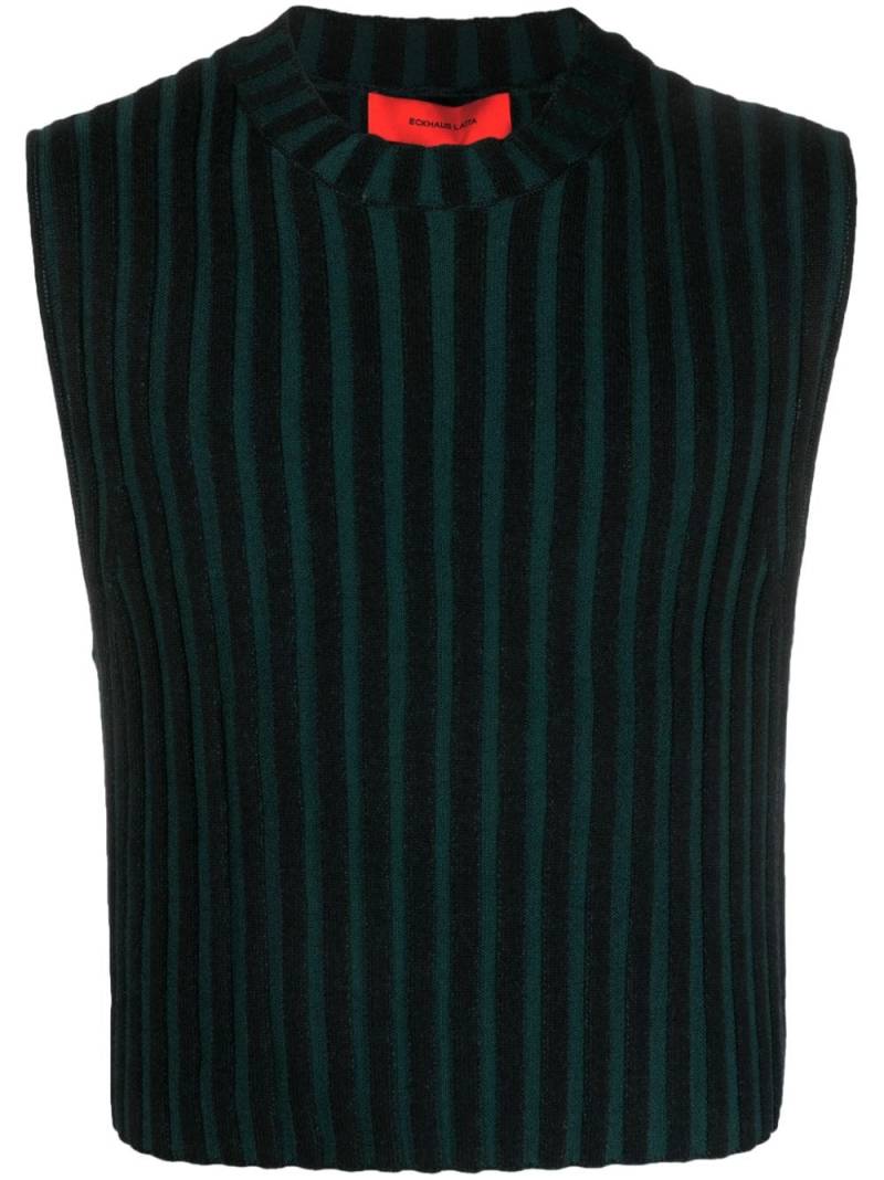 Eckhaus Latta Keyboard stripe-pattern vest - Green von Eckhaus Latta