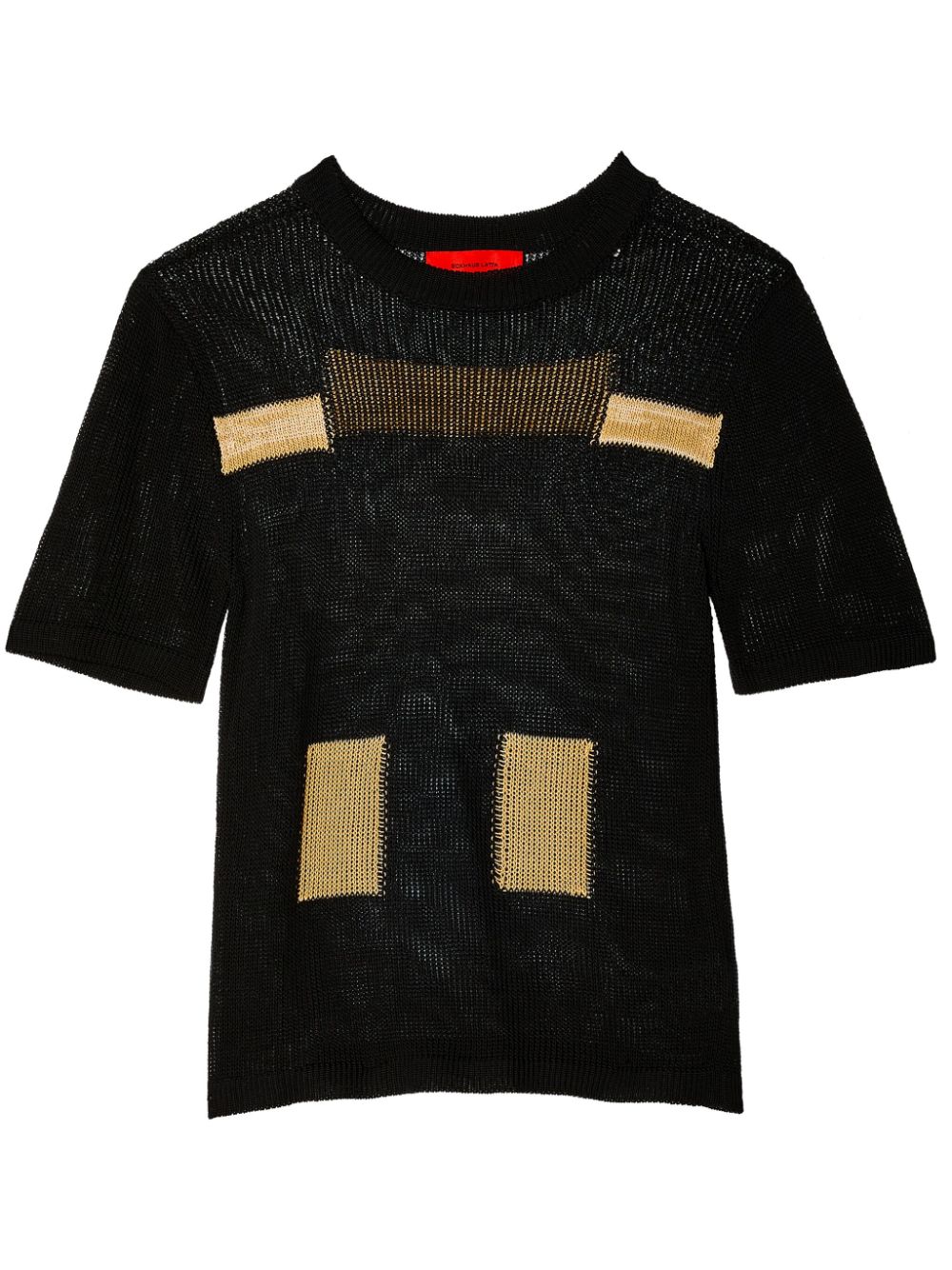 Eckhaus Latta Poster two-tone knitted T-shirt - Black von Eckhaus Latta