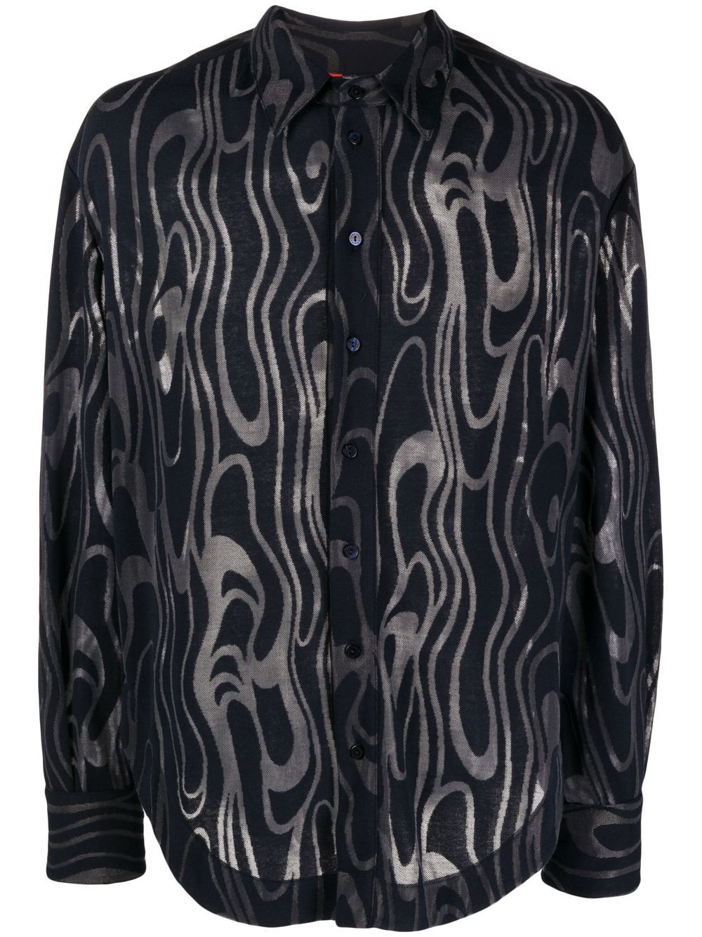 Eckhaus Latta abstract-pattern print shirt - Blue von Eckhaus Latta