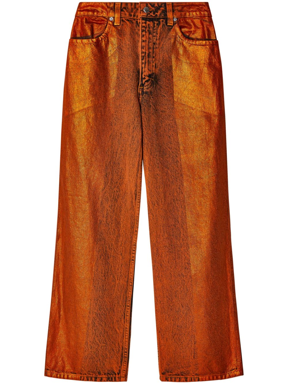 Eckhaus Latta coated overdyed wide-leg jeans - Orange von Eckhaus Latta