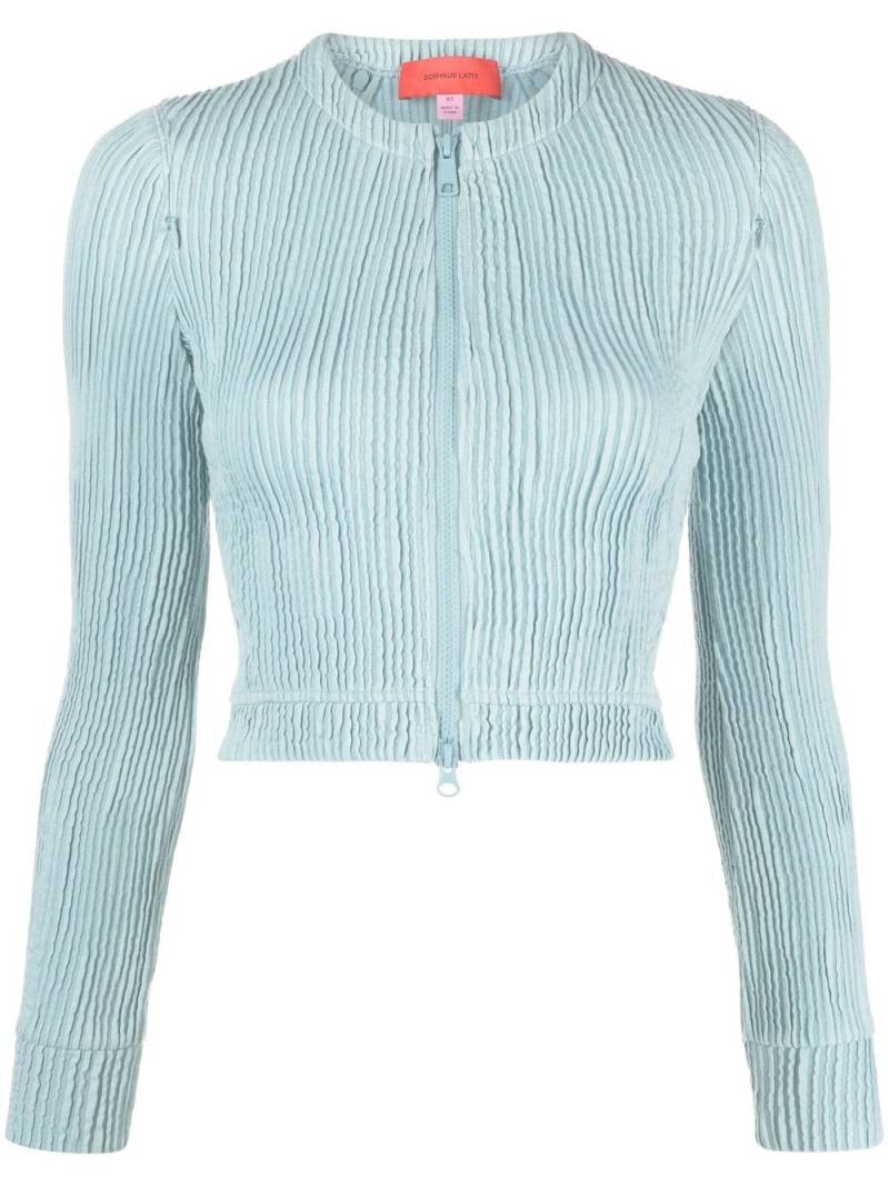 Eckhaus Latta cut-out long-sleeve top - Blue von Eckhaus Latta