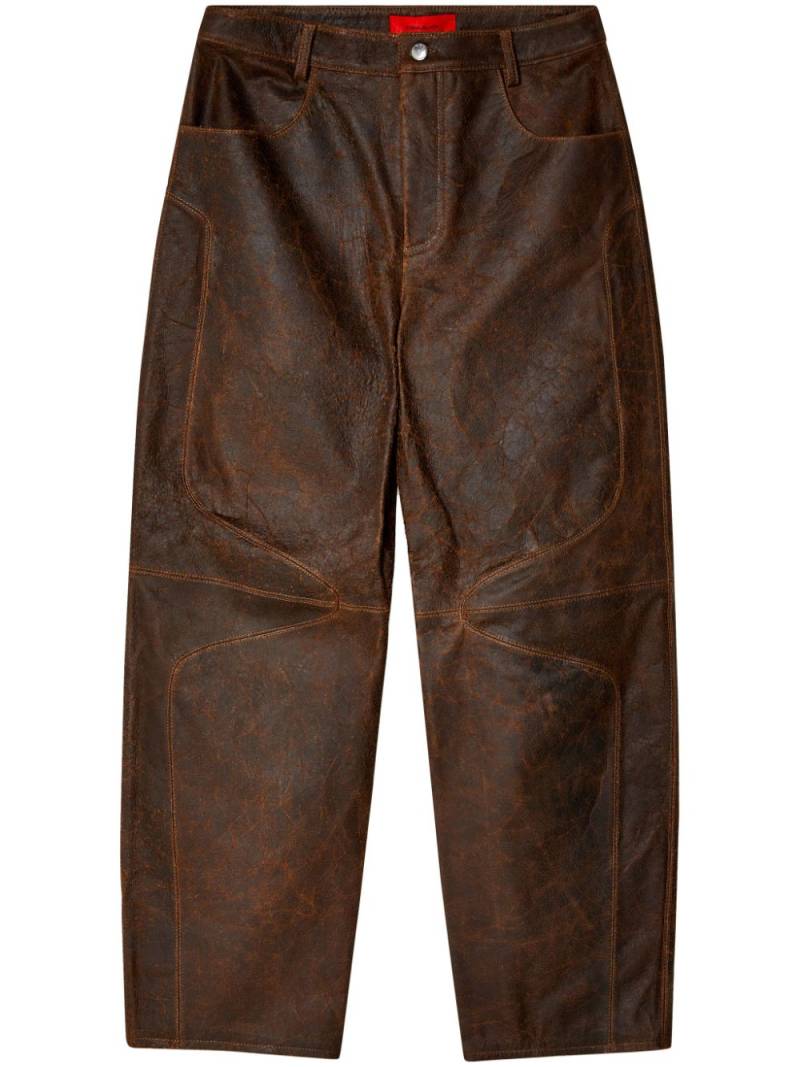 Eckhaus Latta distressed leather trousers - Brown von Eckhaus Latta