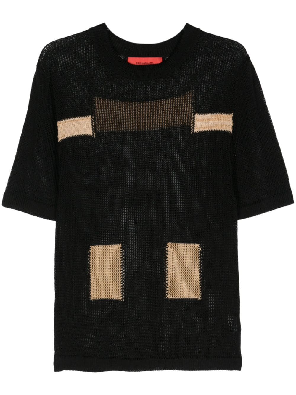 Eckhaus Latta open-knit colour-block jumper - Black von Eckhaus Latta