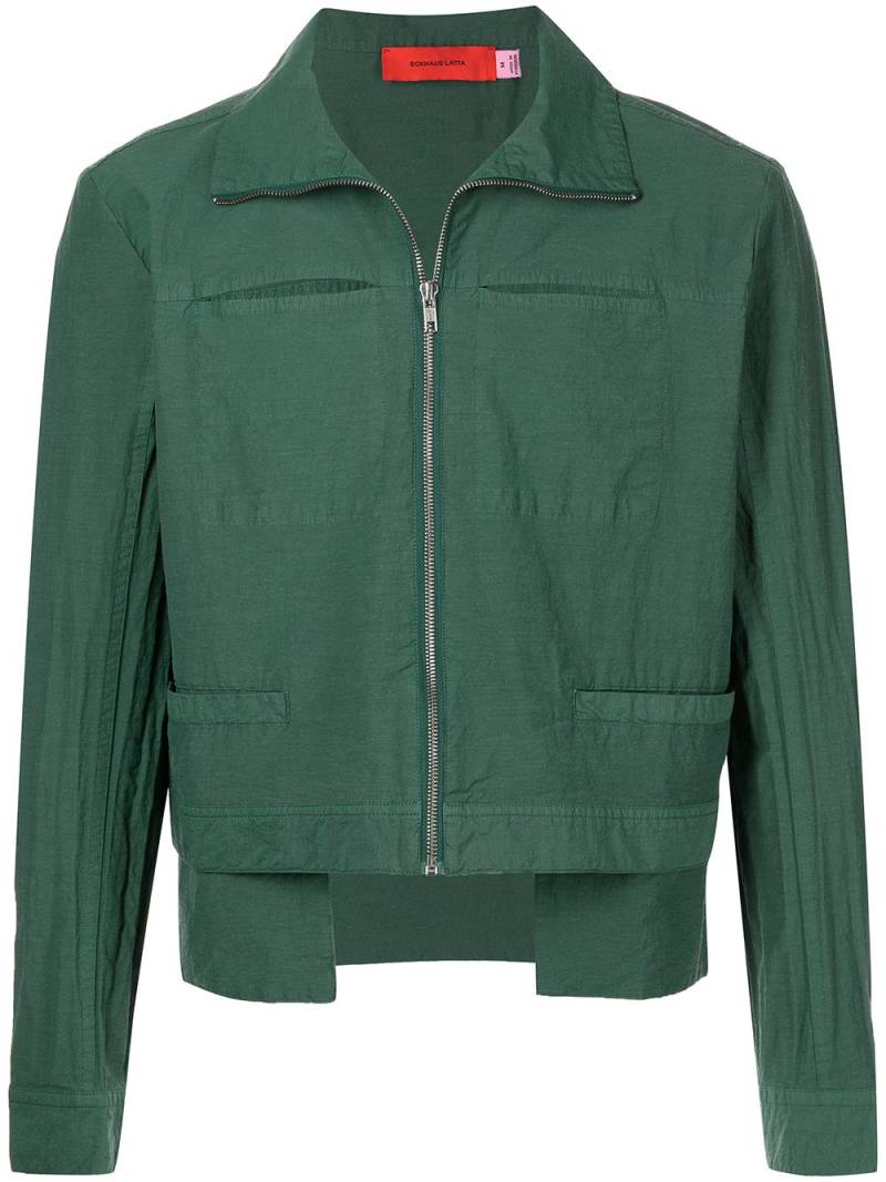 Eckhaus Latta panelled zip-up jacket - Green von Eckhaus Latta