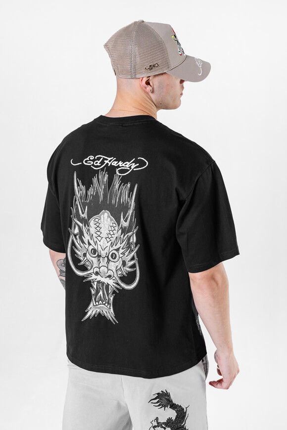 Ed Hardy Dragons-Back Tonal T-Shirt | Black | Herren  | L von Ed Hardy