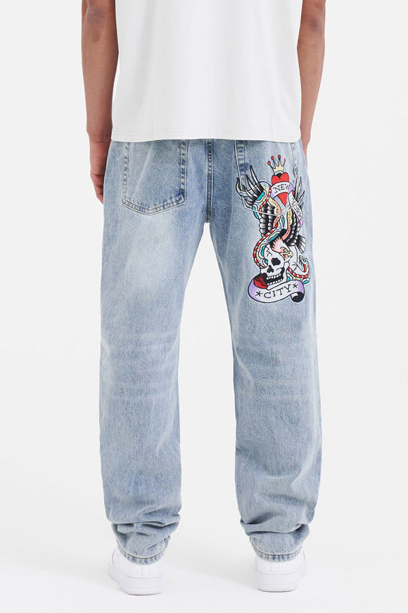 Ed Hardy Loose Fit Jeans | Bleach Blue | Herren  | L von Ed Hardy